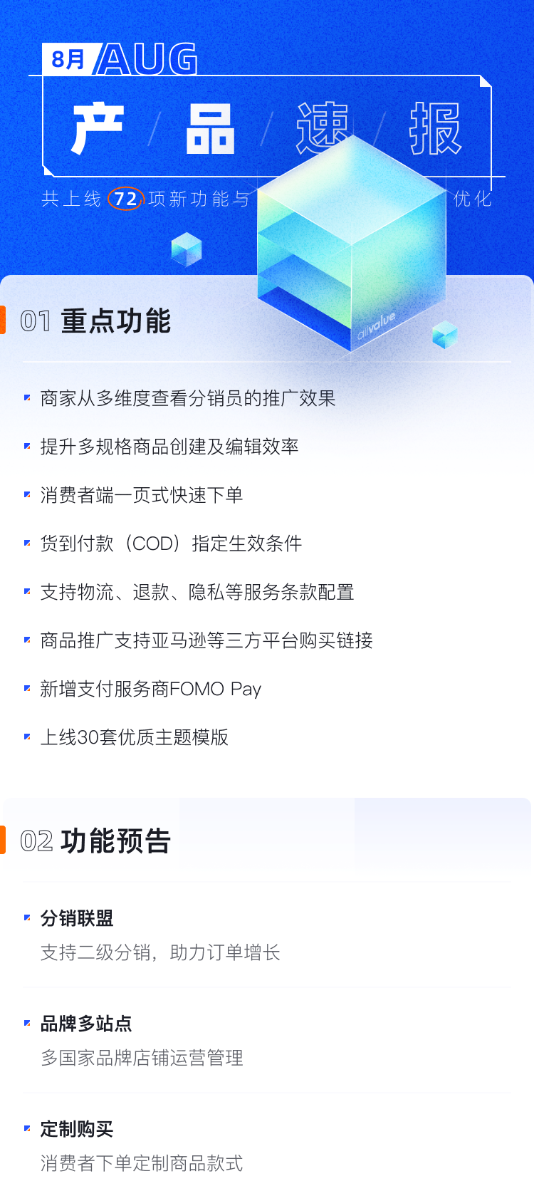 8月產(chǎn)品速報 |二級分銷、支持亞馬遜等平臺跳轉(zhuǎn)及72項功能優(yōu)化